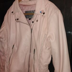 Unik Soft Pink Leather Jacket for Women